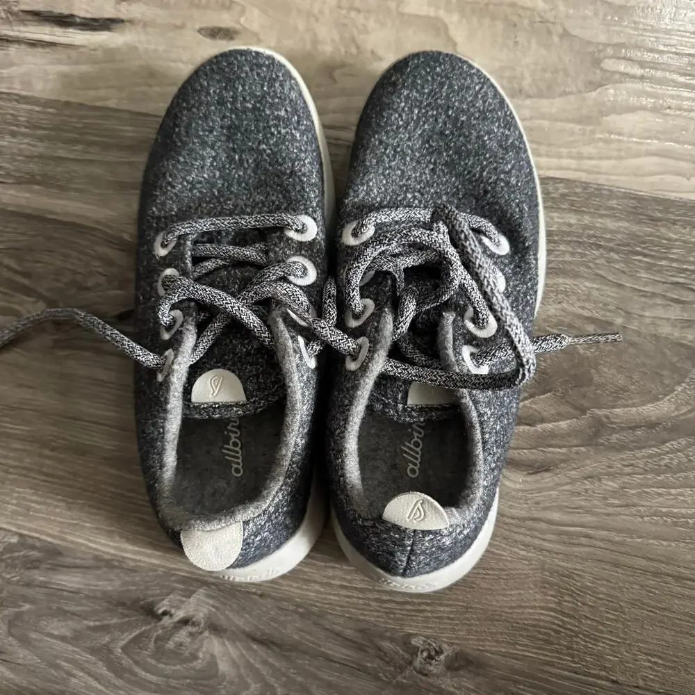 Allbirds Wool Runners Gray Merino Wool Sneakers Womens Size 5 Lace Up